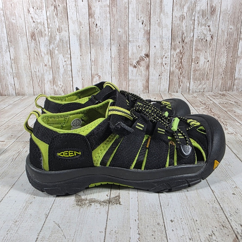 Keen Newport H2 Kids Sandals Black Lime Green Water Shoes 1009965 Size 6 US
